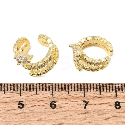 Brass Micro Pave Cubic Zirconia Cuff Earrings for Women CU-CBAE7DF-15G-1