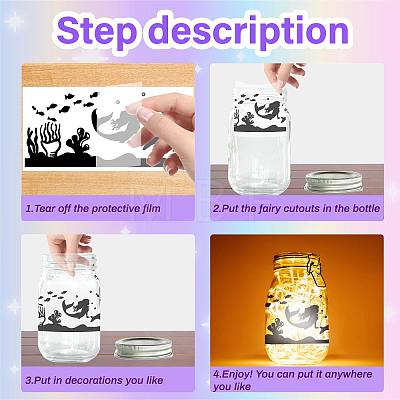 PVC Lamp Film for DIY Colorful Light Hanging Lamp Frosted Glass Jar DIY-WH0513-003-1
