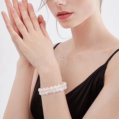 Sparkling Round Glass Braided Bead Bracelet BJEW-SW00082-01-1