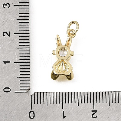 Brass Micro Pave Clear Cubic Zirconia Pendants CU-L001-18G-02-1