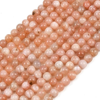 Round Natural Multi-Moonstone Beads Strands G-I176-09-6mm-1
