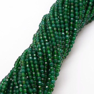 Natural Green Onyx Agate Bead Strands G-G882-4mm-A01-1
