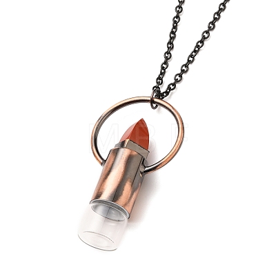 304 Stainless Steel Openable Perfume Bottle Pendant Necklaces NJEW-I239-05R-1