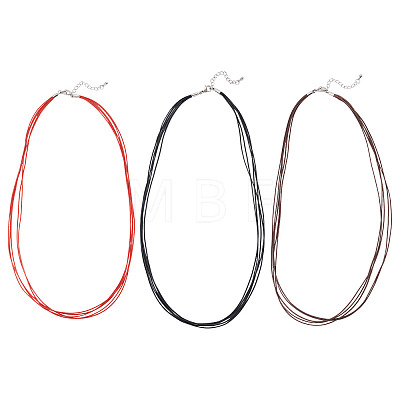 6Pcs 3 Colors 1MM Polyester&Cotton Waxed Cord 5-Strand Necklace Making MAK-TA0001-36B-1