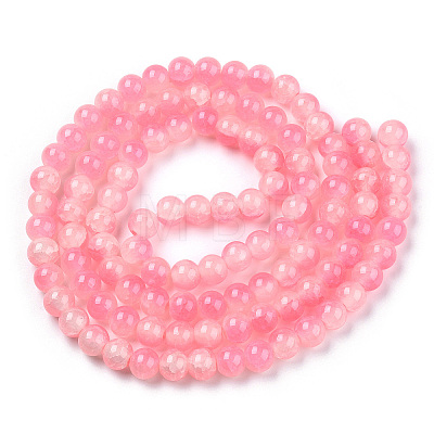 Crackle Baking Painted Imitation Jade Glass Beads Strands DGLA-T003-8mm-02-1