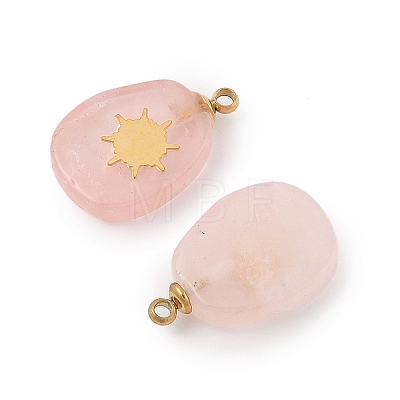 Natural Rose Quartz Pendants STAS-P380-77G-04-1