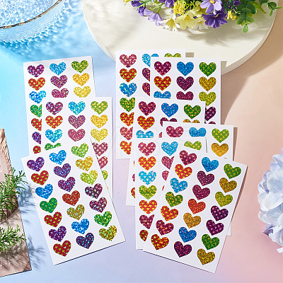 Heart Plastic Stickers DIY-TADJ0002-006A-1