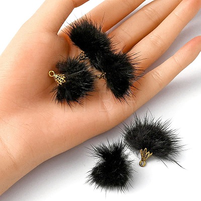 Faux Mink Fur Tassel Pendant Decorations FIND-YW0002-24A-1