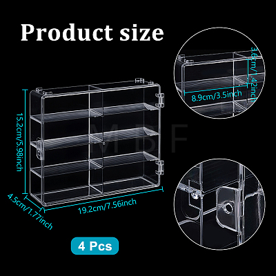 4Pcs Plastic Toy Display Boxes ODIS-WH0086-207-1