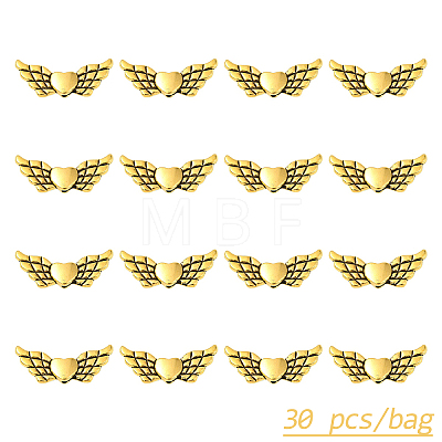 30Pcs Tibetan Style Alloy Angeltee Beads TIBEB-YW0001-32AG-1