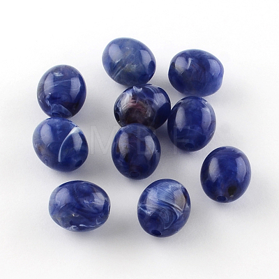 Oval Imitation Gemstone Acrylic Beads OACR-R038-14-1