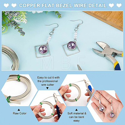 Copper Flat Bezel Wire CWIR-WH0016-02C-1