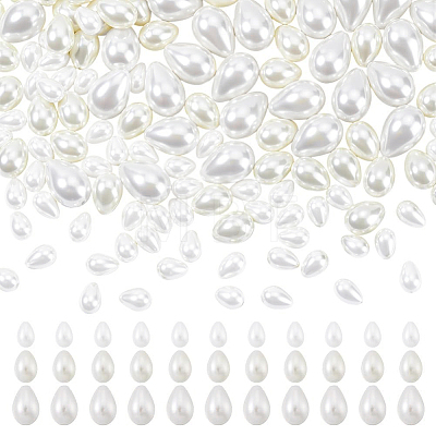 160Pcs 3 Styles Glass Pearl Teardrop Beads HY-NB0001-06A-1