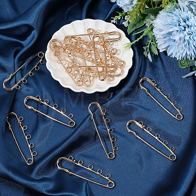 30Pcs Iron Brooch Findings IFIN-SC0002-10A-KCG-1