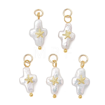 Natural Baroque Keshi Pearl Pendants PALLOY-JF05015-1