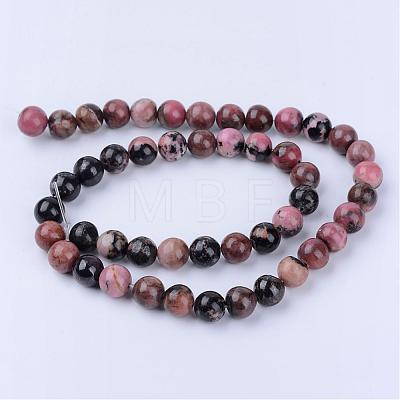 Natural Rhodonite Beads Strands G-Q462-10mm-25-1