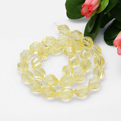Faceted Polyhedron Imitation Austrian Crystal Bead Strands G-M190-9x6mm-09A-1