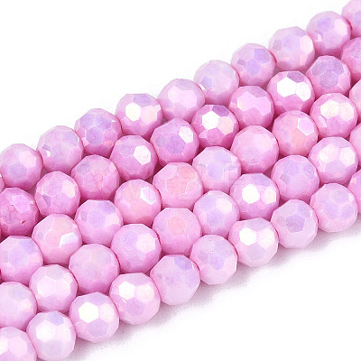Anti-Tarnish Electroplate Glass Beads Strands X-EGLA-T021-4mm-15-01-1