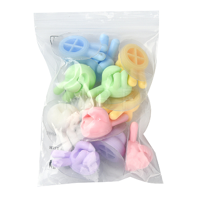 Yeah Gesture Thumb Shape Plastic Cable Organizer Clips PL-FZCA1FC-01E-1