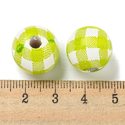 Printed Wood European Beads WOOD-G022-13M-1