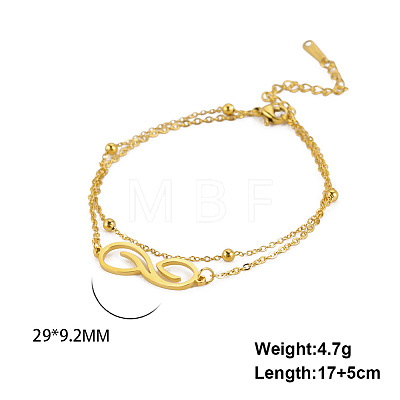 Infinity 304 Stainless Steel Double Layer Bracelets FS-WG70C3B-02-1