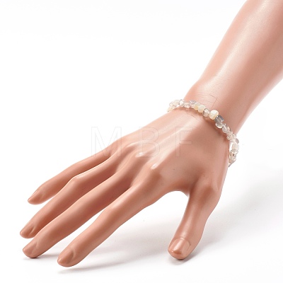 Natural Grey Agate Chip Beads Bracelet for Girl Women BJEW-JB06748-08-1