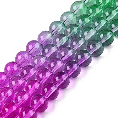 Baking Painted Transparent Glass Beads DGLA-M001-8mm-06-1