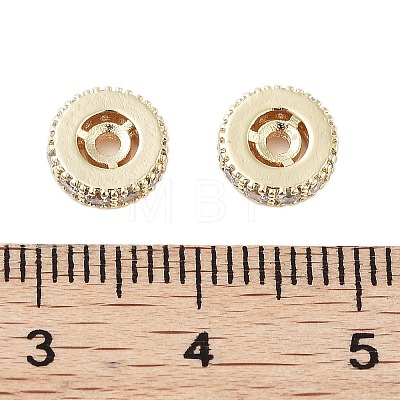 Brass Micro Pave Clear Cubic Zirconia Beads KK-Z059-01G-1