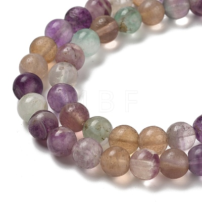 Natural Fluorite Bead Strands G-K153-B36-8mm-1