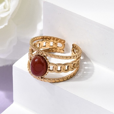 304 Stainless Steel Cuff Open Rings RJEW-F213-03G-1