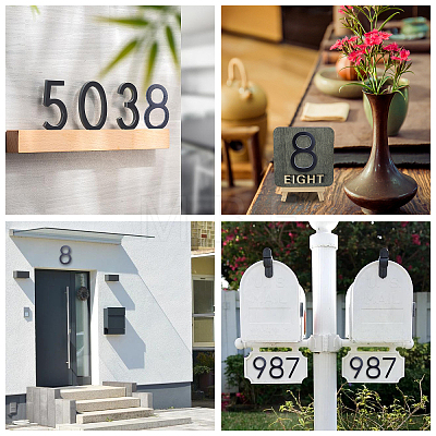 Zinc Alloy House Number FIND-WH0064-99-8-1