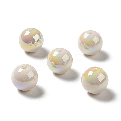 UV Plating Opaque Rainbow Iridescent Acrylic Beads MACR-D063-01A-05-1