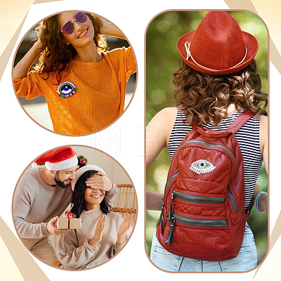 3Pcs 3 Colors ABS & Felt & Glass Badge for Backpack Clothes JEWB-NB0001-32-1