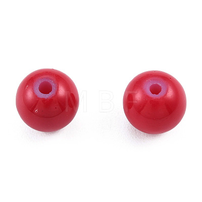 Baking Painted Glass Round Beads DGLA-T003-001-1