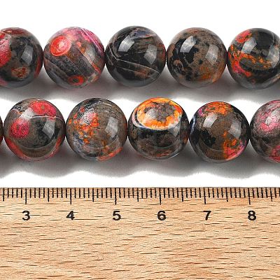 Natural Multi-Color Agate Beads Strands G-A261-B06-14mm-1