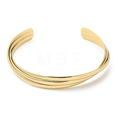 Ion Plating(IP) 304 Stainless Steel Cuff Bangle BJEW-K238-10G-1
