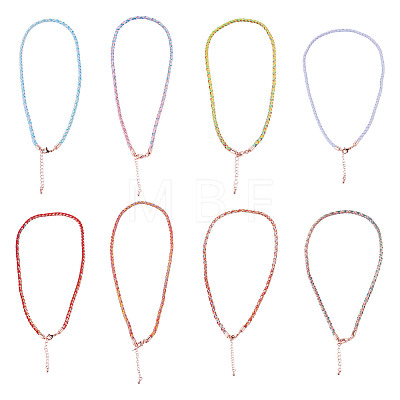 8Pcs 8 Colors 3.5MM Round Nylon Cotton Cord Necklace Making NJEW-TA0001-26RG-1