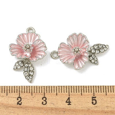 Rack Plating Alloy with Rhinestone Pendants FIND-M033-30P-01-1