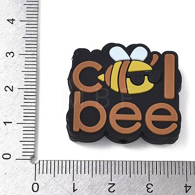 Bees Themed Food Grade Eco-Friendly Silicone Focal Beads SIL-L008-02D-1