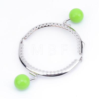 Iron Purse Frame Handle with Solid Color Acrylic Beads FIND-Q038P-D17-1