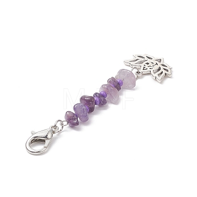 7Pcs Chakra Natural Gemstone Chip Keychains GG-CJ560E-1
