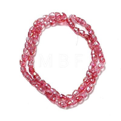 Electroplate Transparent Glass Beads Strand GLAA-G088-05H-1