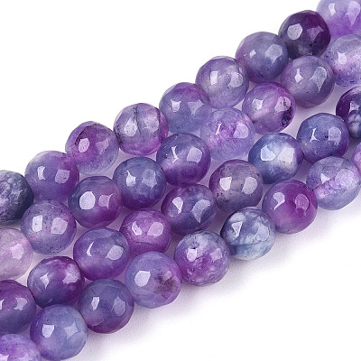 Dyed Natural White Jade Beads Strands G-T139-6mm-60-14-1