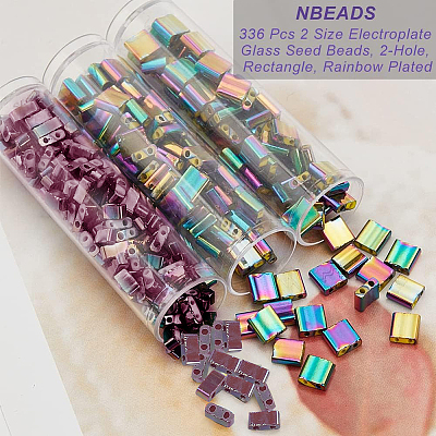  336Pcs 2 Size Glass Seed Beads SEED-NB0001-96-1