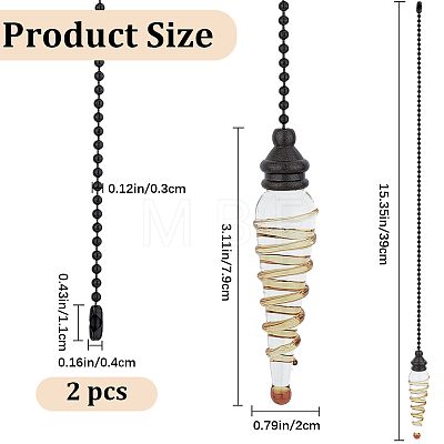 Glass Celling Fan Pull Chain Extender AJEW-WH0010-97EB-1