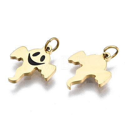 316 Surgical Stainless Steel Enamel Charms STAS-S116-345G-1