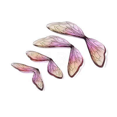 3Pcs Transparent Epoxy Resin Butterfly Wings Cabochons X-RESI-N045-12B-1