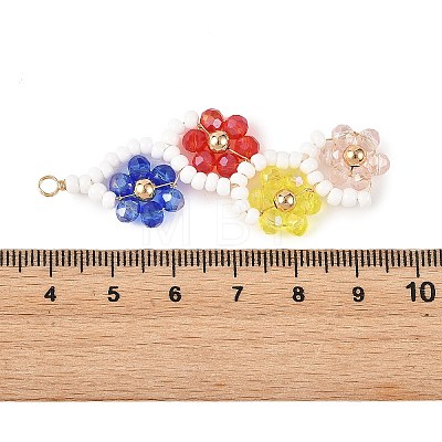 Baking Paint Glass Seed Beaded Big Pendants PALLOY-MZ01391-1