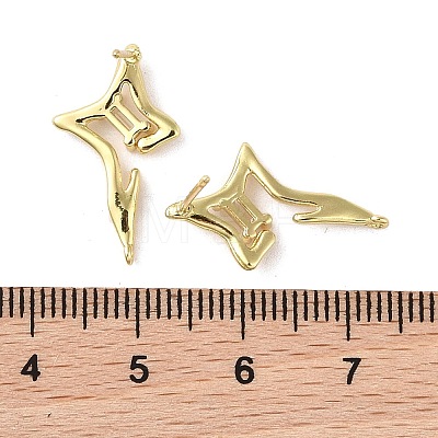 Brass with Cubic Zirconia Rhombus Stud Earrings Findings KK-B087-05G-1