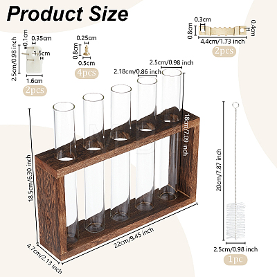 Test Tube Glass Hydroponic Vase Ornaments DJEW-WH0077-03-1